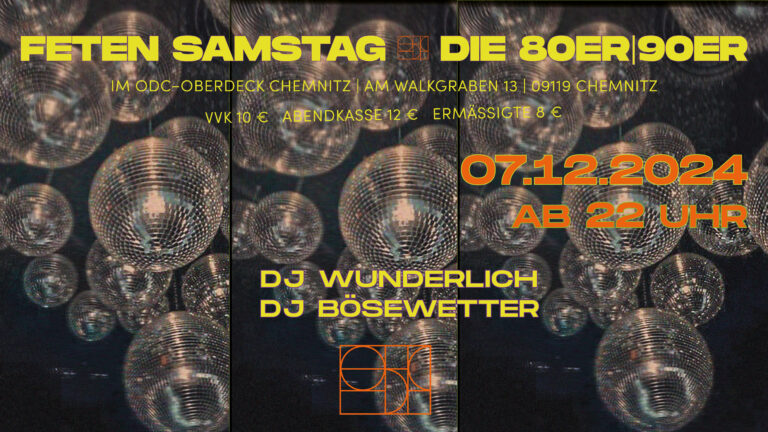 FETEN SAMSTAG – die 80er/90er Party